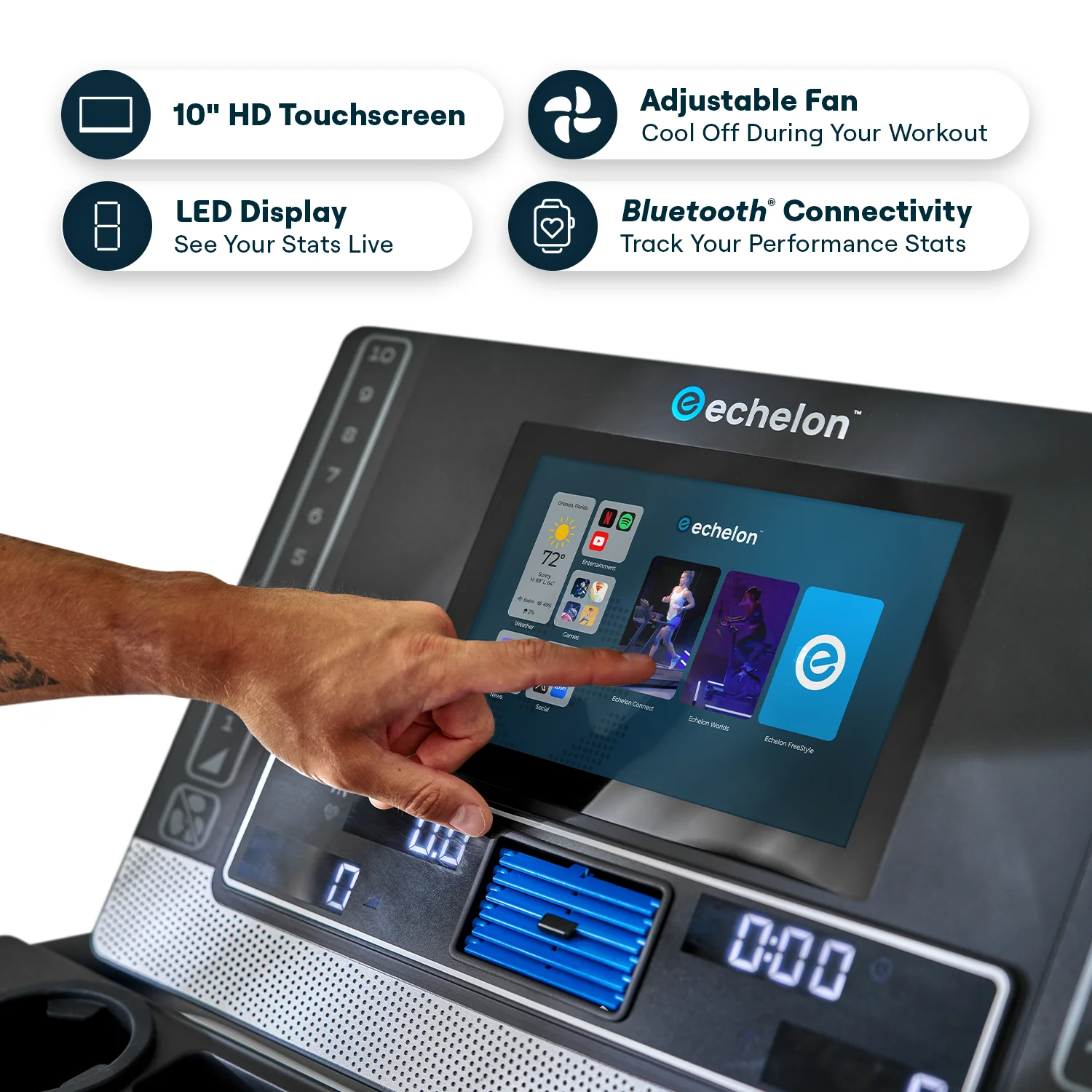 Echelon Stride-6s™ Auto-Fold Connected Treadmill - 10″ HD Touchscreen 3 Echelon Stride-6s™ Auto-Fold Connected Treadmill - 10″ HD Touchscreen
